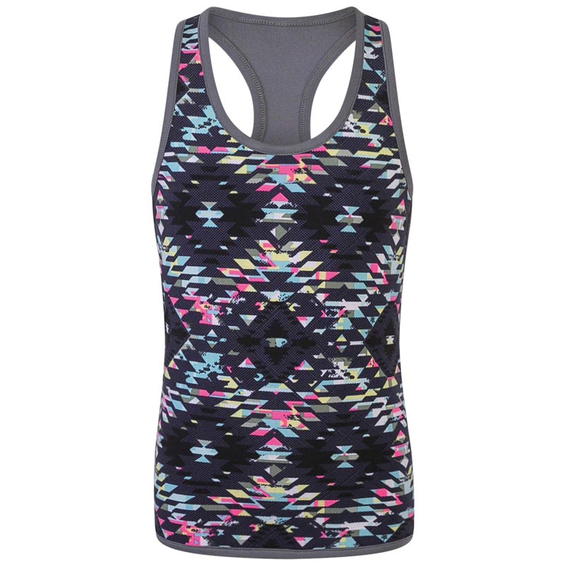 Kids reversible workout vest - Charcoal/Bright Aztec 5/6 Years